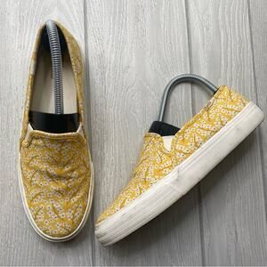 Keds Women's Double Decker Yellow Ditsy Floral Slip On Casual Sneakers Size 8.5